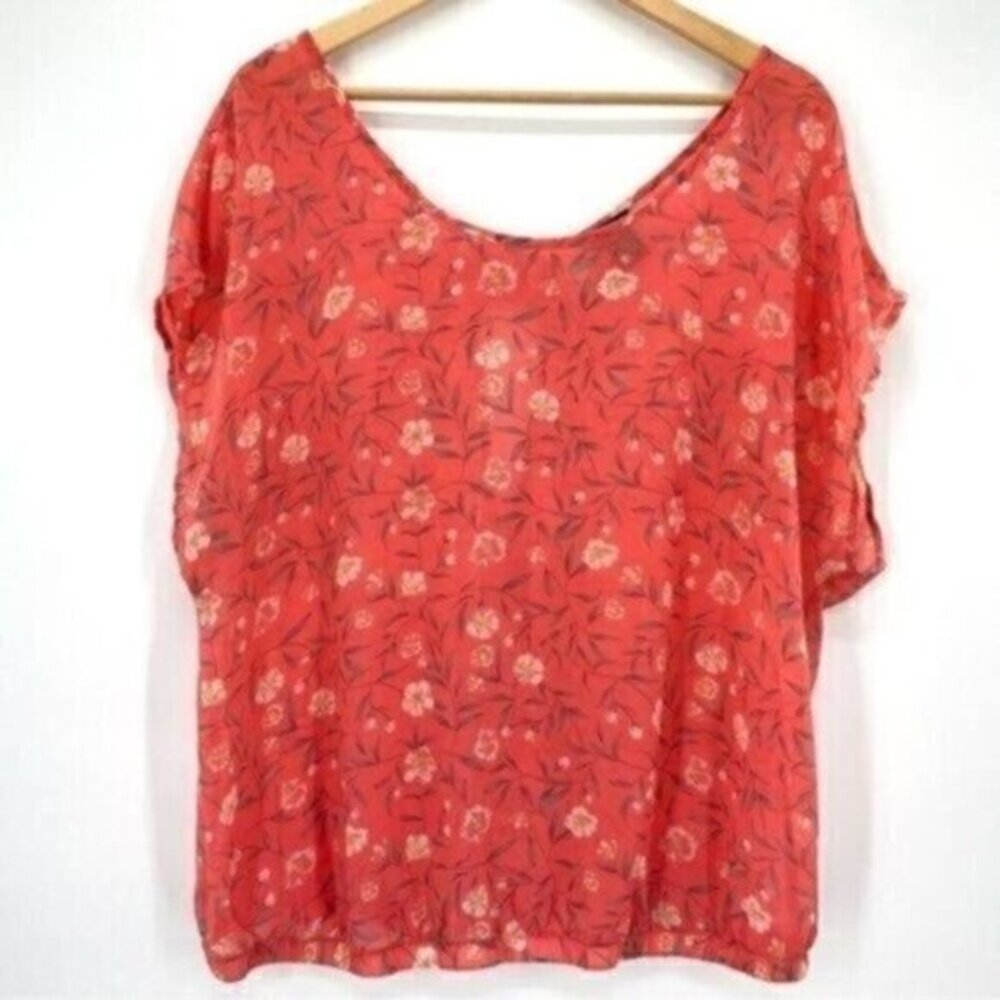Torrid Women's Sheer Chiffon Floral Blouse Top
